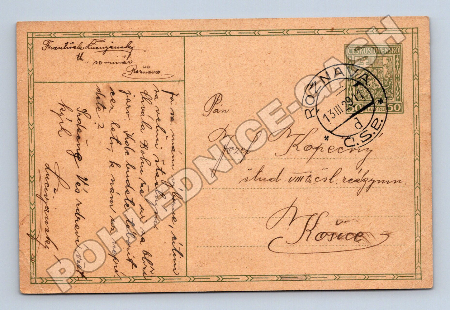 Pohlednice Hořice poštovní provoz 1930 (M37922)