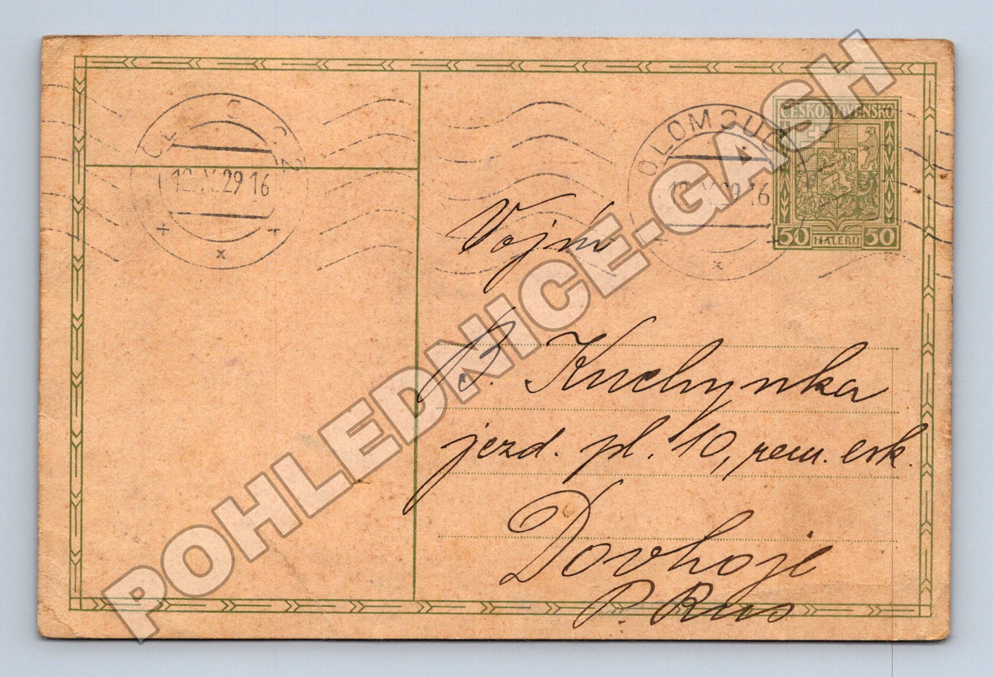 Pohlednice Olomouc poštou poslaná 1929 (M37930)