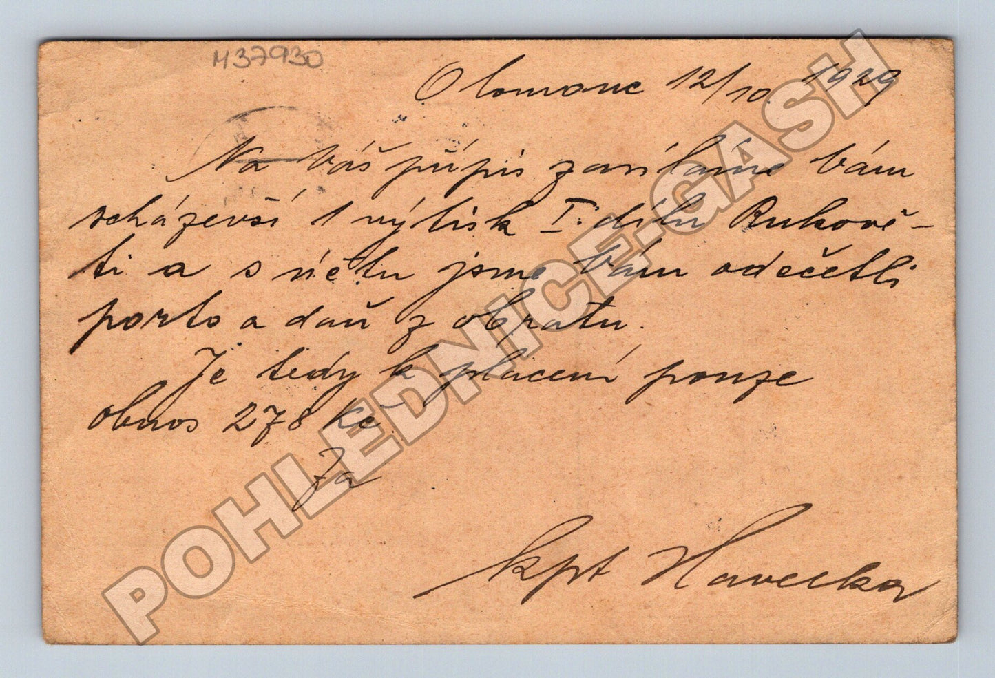 Pohlednice Olomouc poštou poslaná 1929 (M37930)