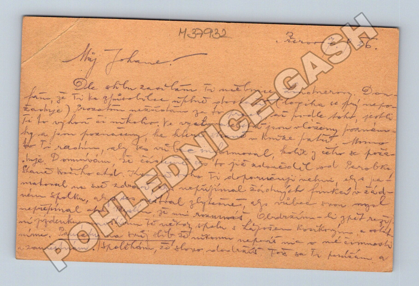 Pohlednice psaná dopisem Bílovice 1926 (M37932)