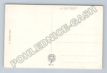 Pohlednice Jelení říje dva jeleni v lese (M37958)