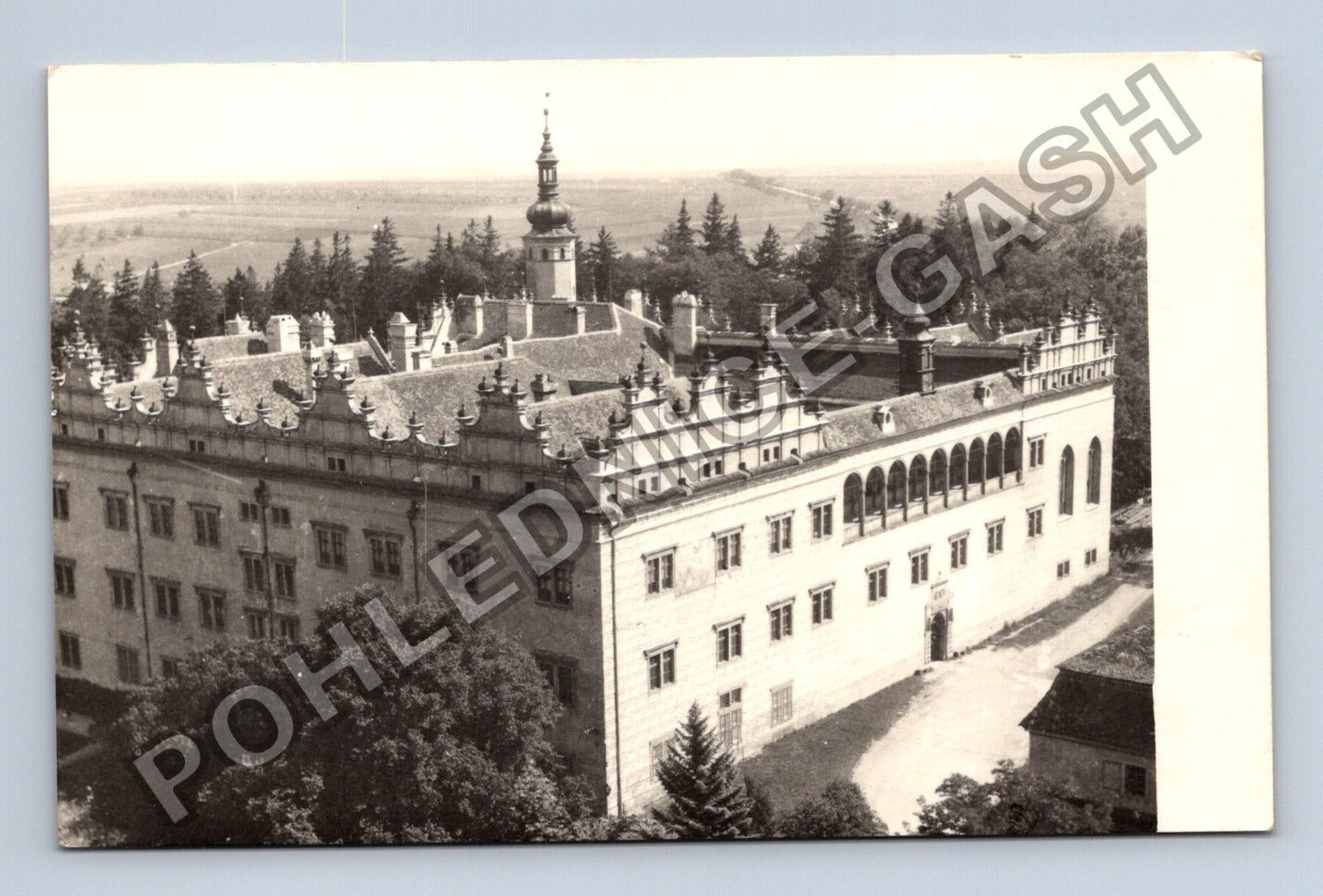 Pohlednice Litomyšl zámek letecký pohled (M37984)