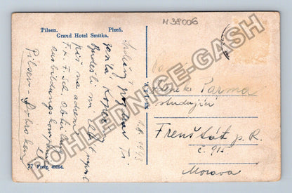 Pohlednice Plzeň Grand Hotel Smitka 1943 (M38006)