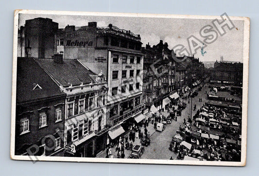 Pohlednice Plzeň ulice s trhem 1939-45 (M38022)