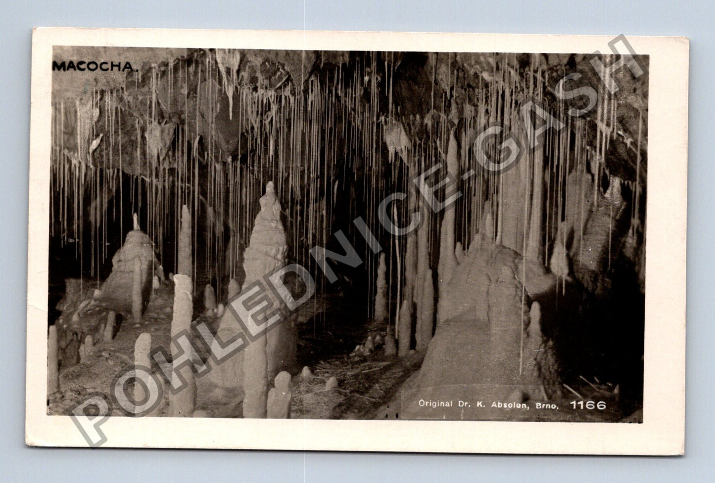 Pohlednice Macocha jeskyně stalagmity stalaktity 1936 (M38024)