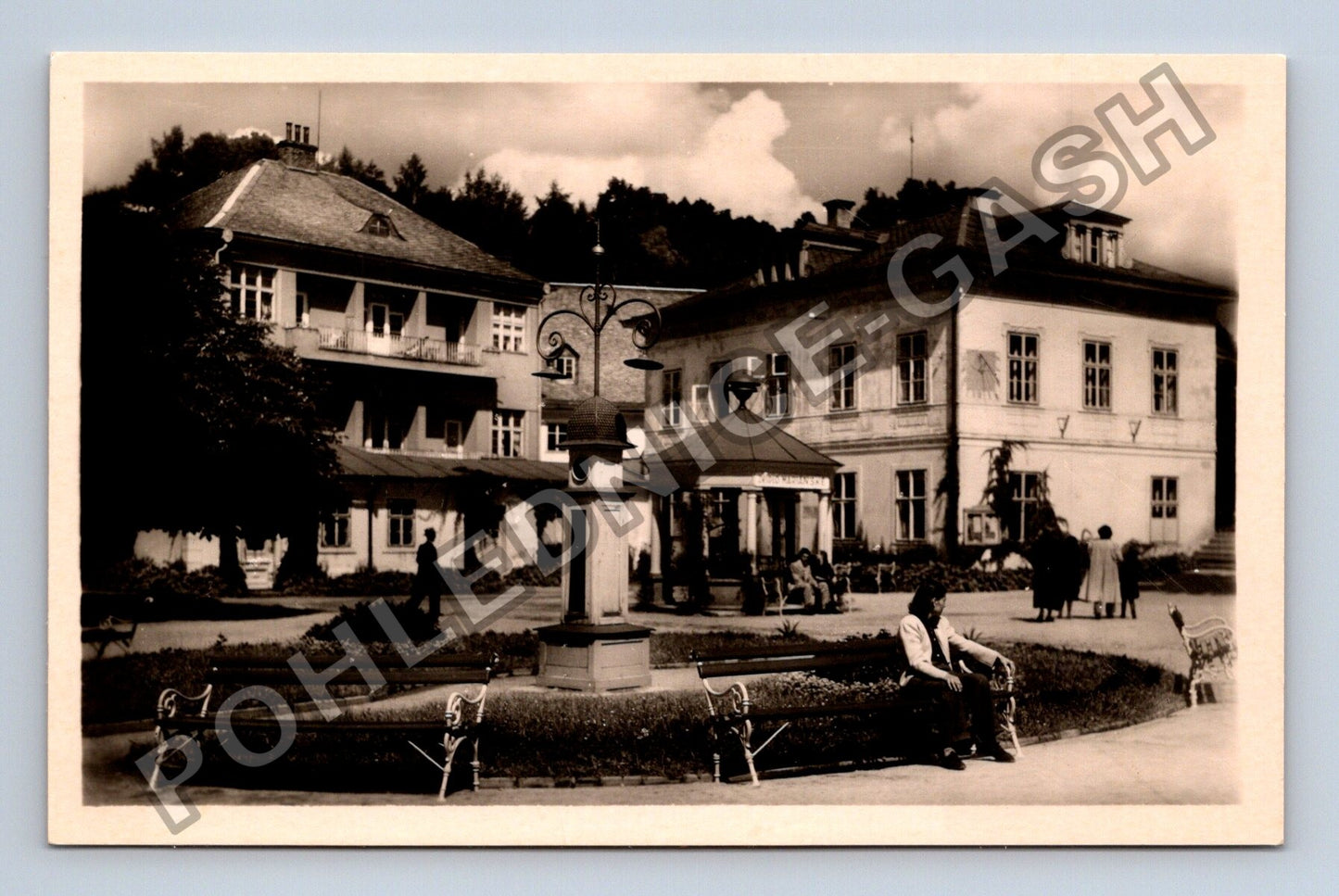 Pohlednice Lázně Libverda park s budovami (M38048)