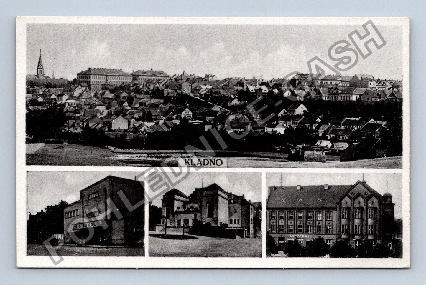 Pohlednice Kladno panorama divadlo Sokol hotel (M38064)