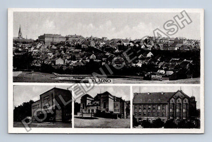 Pohlednice Kladno panorama divadlo Sokol hotel (M38064)