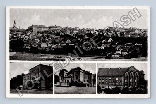 Pohlednice Kladno panorama divadlo Sokol hotel (M38064)