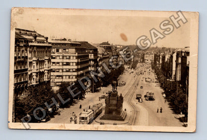 Pohlednice Praha Václavské náměstí tramvaj socha (M38071)