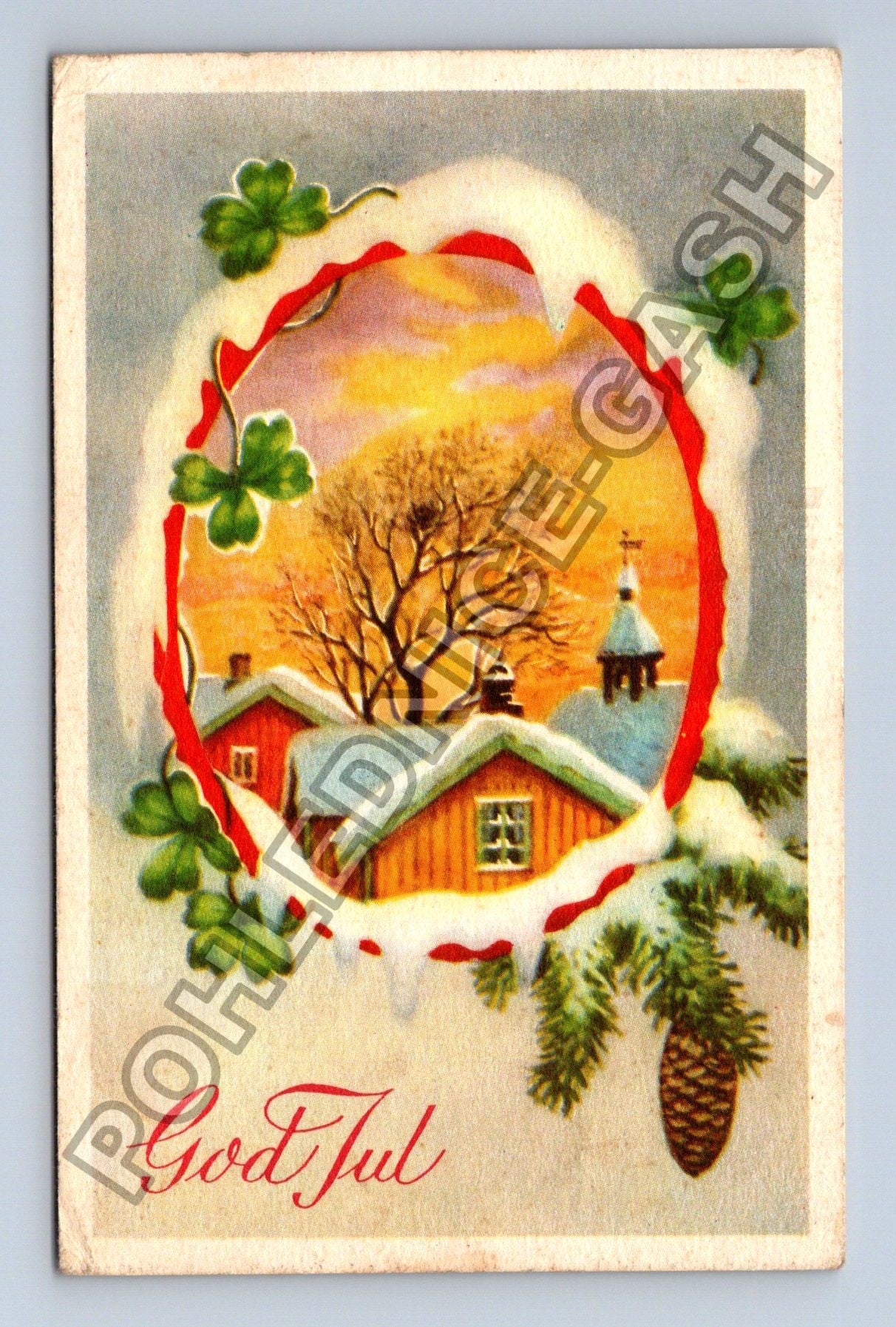 Pohlednice Norsko Vánoce zimní krajina God Jul (M38077)