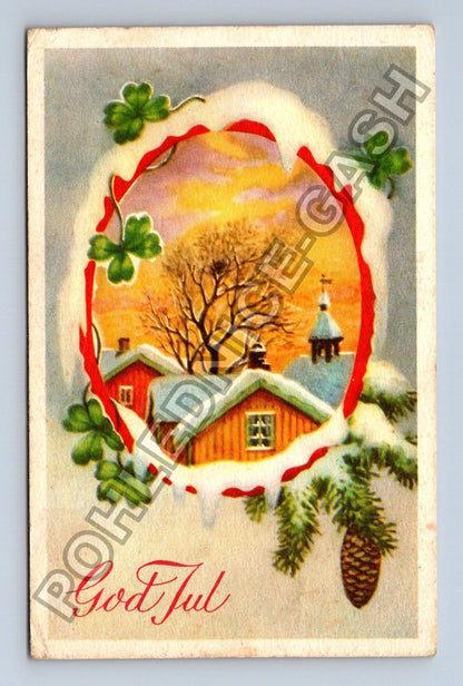 Pohlednice Norsko Vánoce zimní krajina God Jul (M38077)