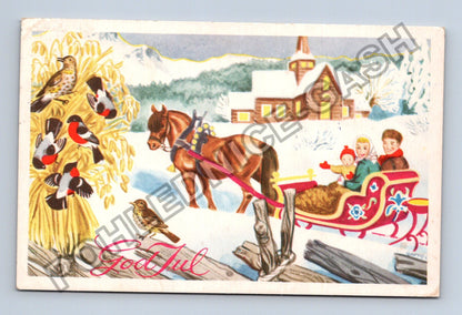 Pohlednice Norsko zimní motiv God Jul 1977 (M38079)