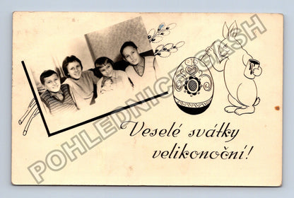 Pohlednice Veselé svátky velikonoční rodinná fotografie 1960 (M38129)