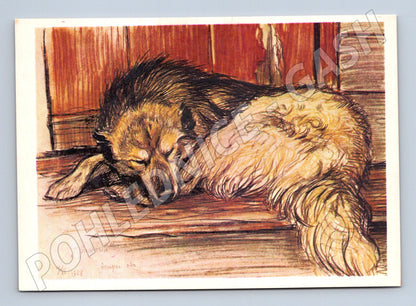 Pohlednice pes – umělecký motiv, Rusko (M3815)