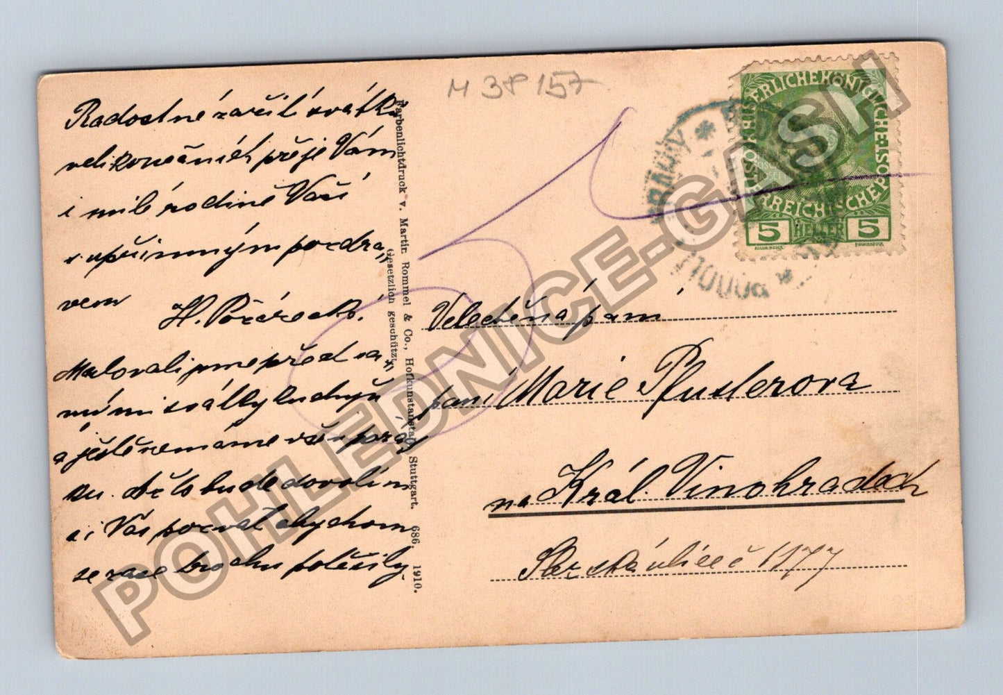 Pohlednice Konvalinky a fialky kytice (M38157)