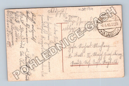Pohlednice Německo žena s holubicí a květinami 1912 (M38174)