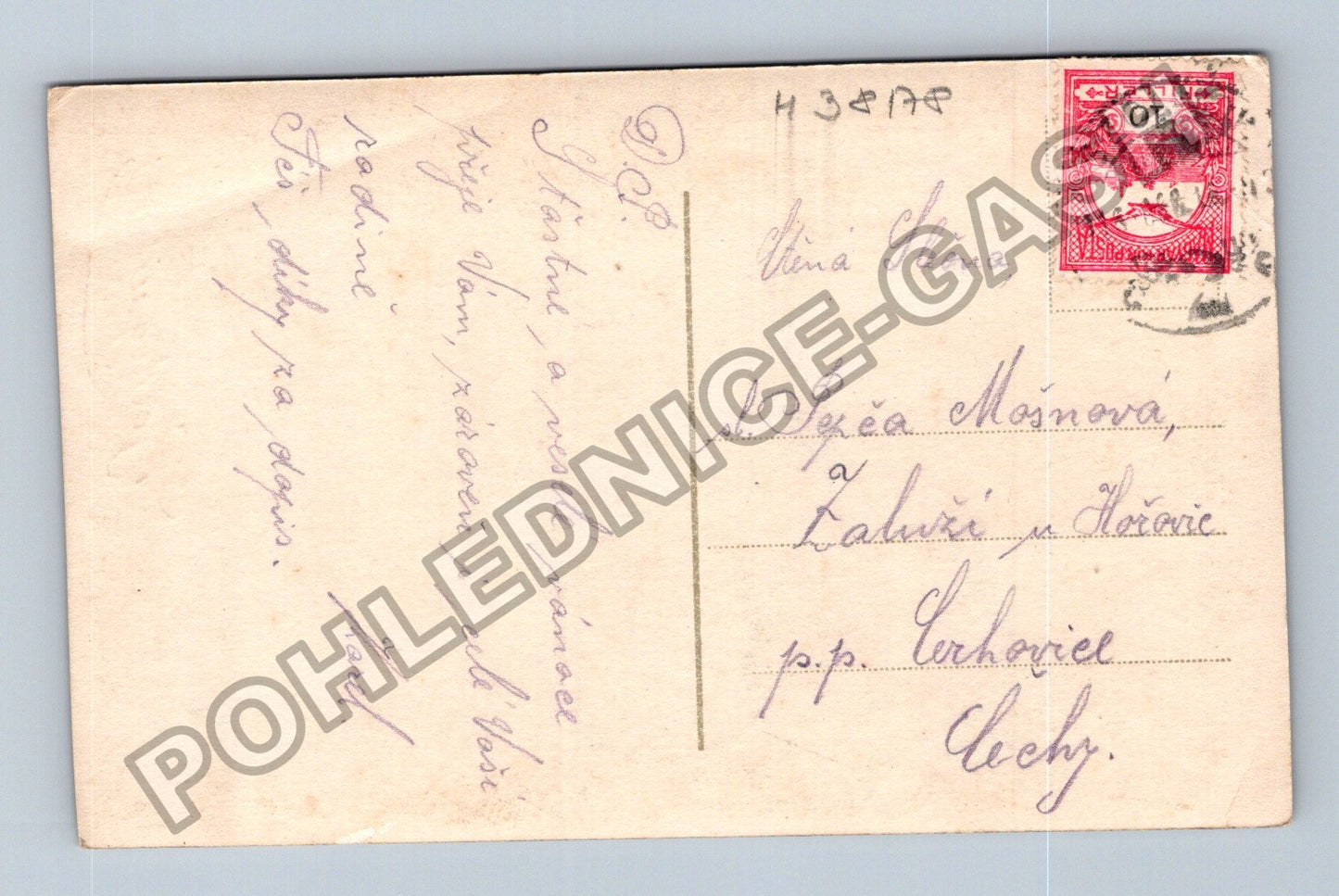 Pohlednice Maďarsko Novoroční přání žena hodiny BOLDOG ÚJ (M38178)
