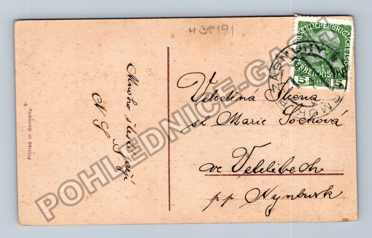 Pohlednice Kytice květin Teplice Nymburk 1908 (M38191)