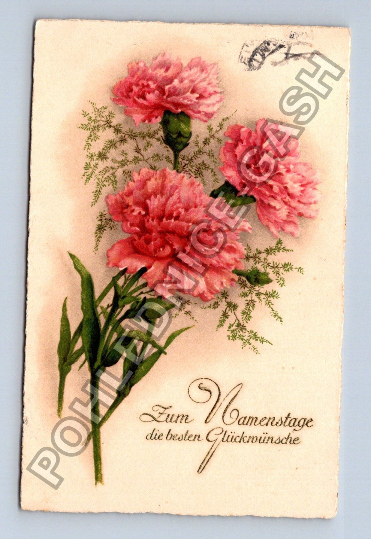 Pohlednice Rakousko Kriechlach Neudörfl květiny jmeniny 1910 (M38209)