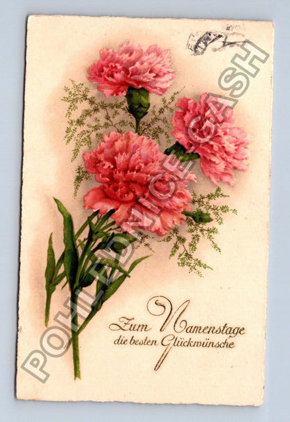 Pohlednice Rakousko Kriechlach Neudörfl květiny jmeniny 1910 (M38209)
