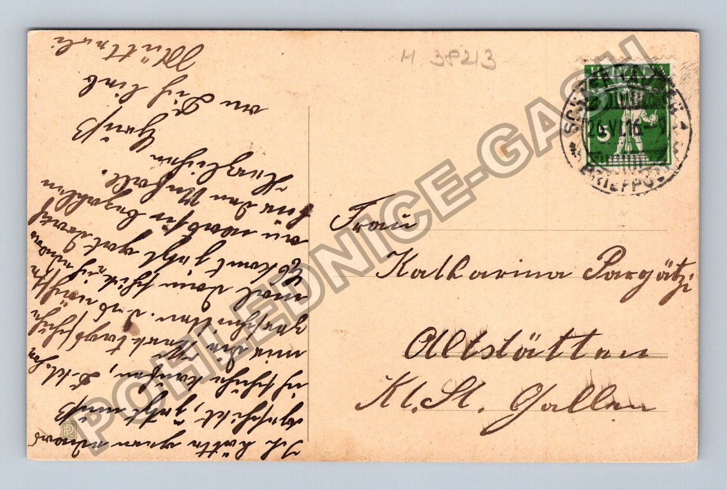 Pohlednice Německo květinový věnec citát z Bible (M38213)