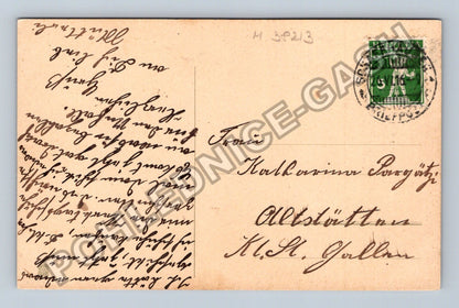 Pohlednice Německo květinový věnec citát z Bible (M38213)