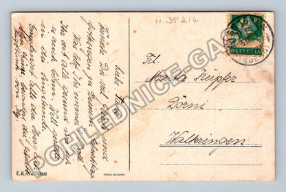 Pohlednice Švýcarsko kytice ve váze biblický citát (M38214)