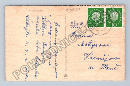 Pohlednice Německo Burg Rheinstein hrad řeka Rýn (M38229)