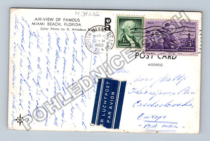 Pohlednice USA Miami Beach Florida letecký pohled 1960 (M38236)
