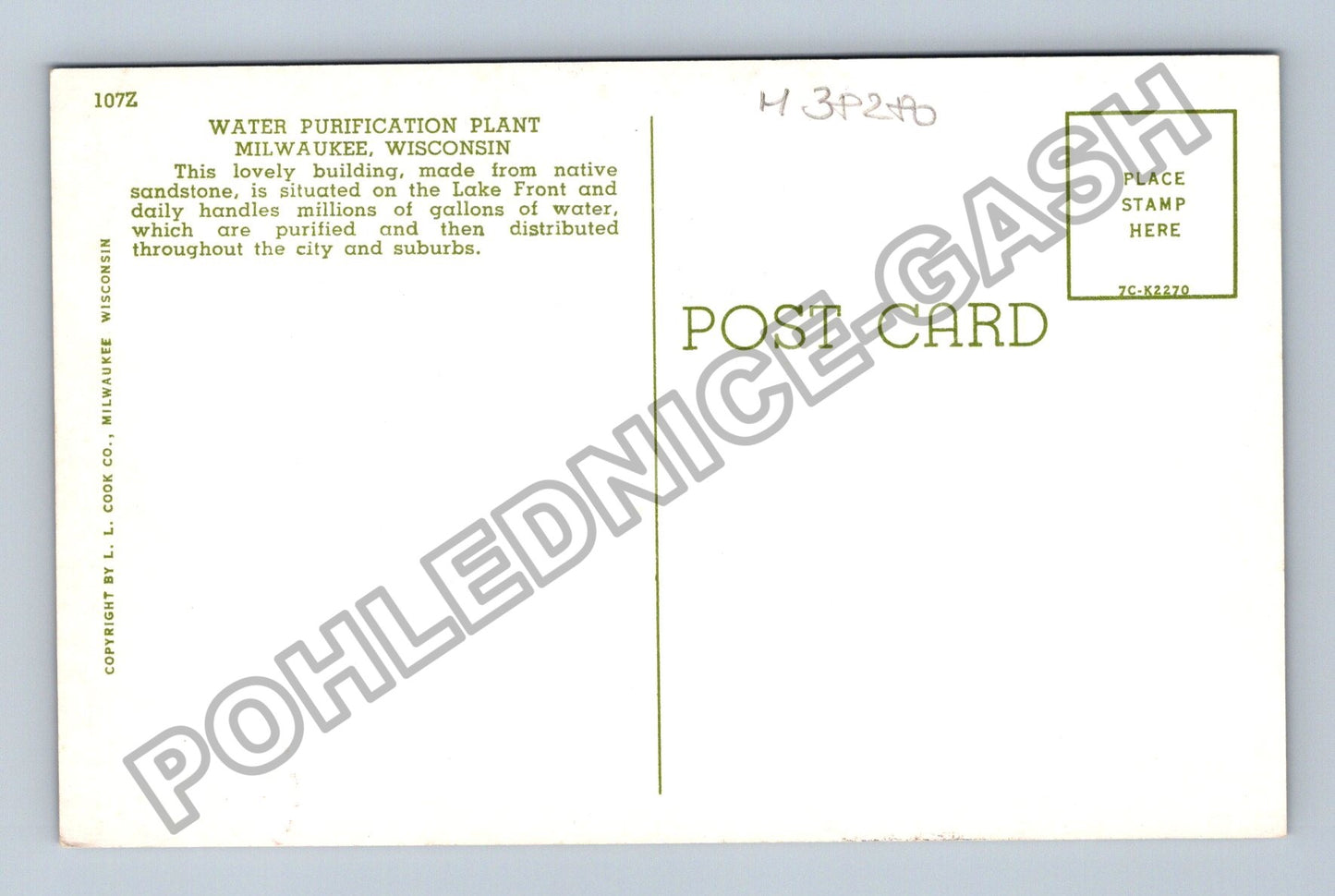 Pohlednice USA Milwaukee Wisconsin Water Purification Plant (M38280)