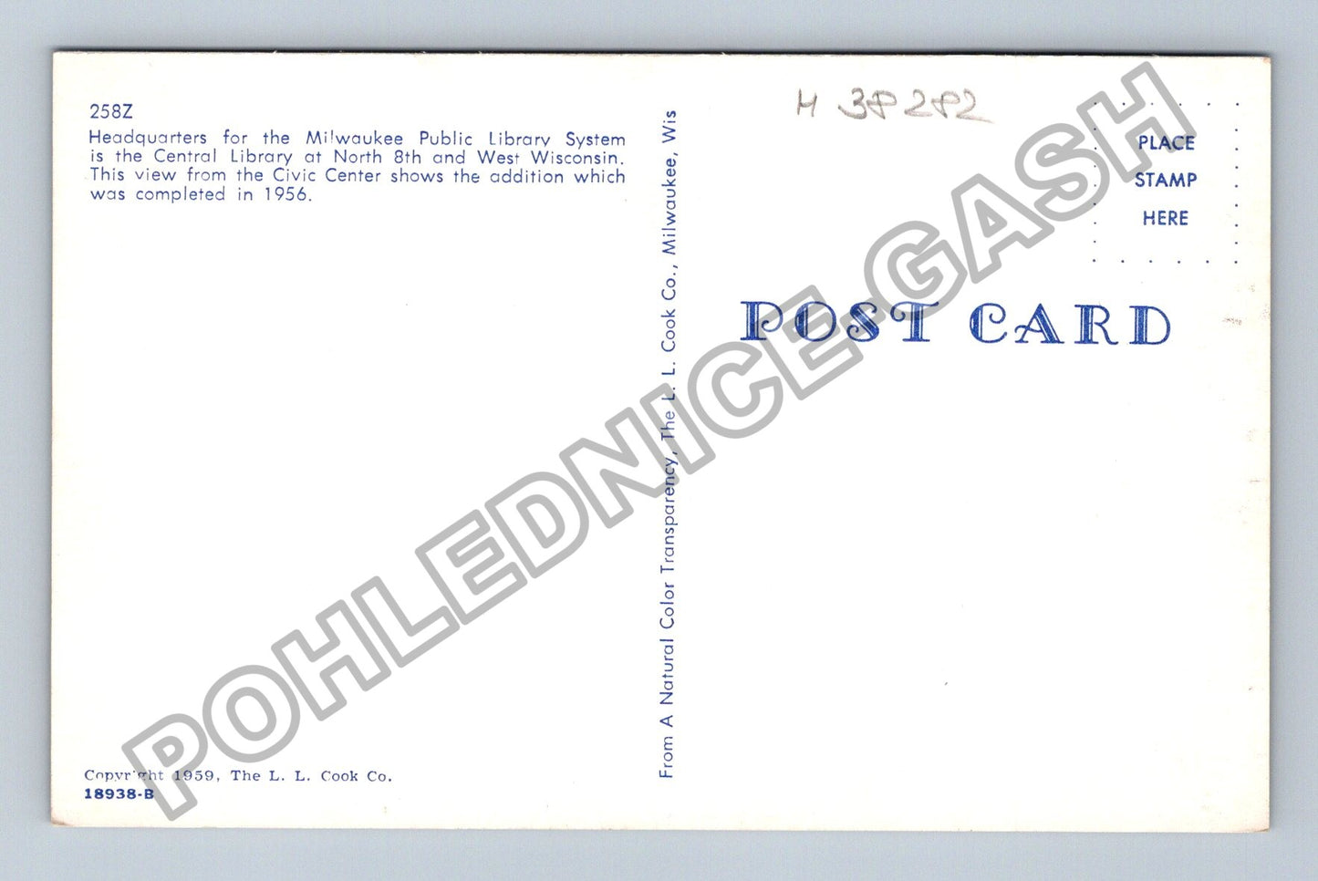 Pohlednice Severní Amerika Milwaukee Public Library 1959 (M38282)