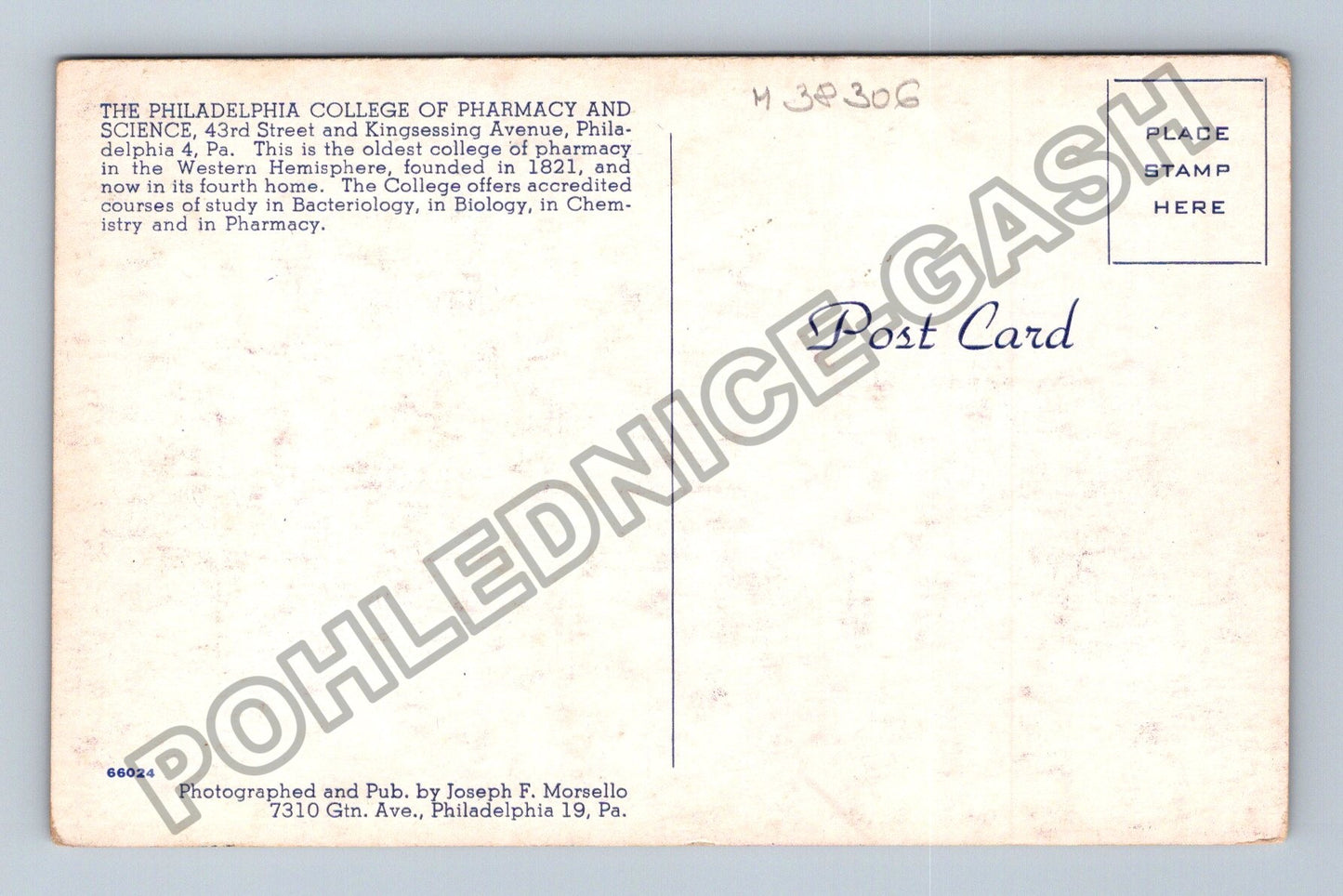 Pohlednice Severní Amerika Philadelphia College of Pharmacy (M38306)
