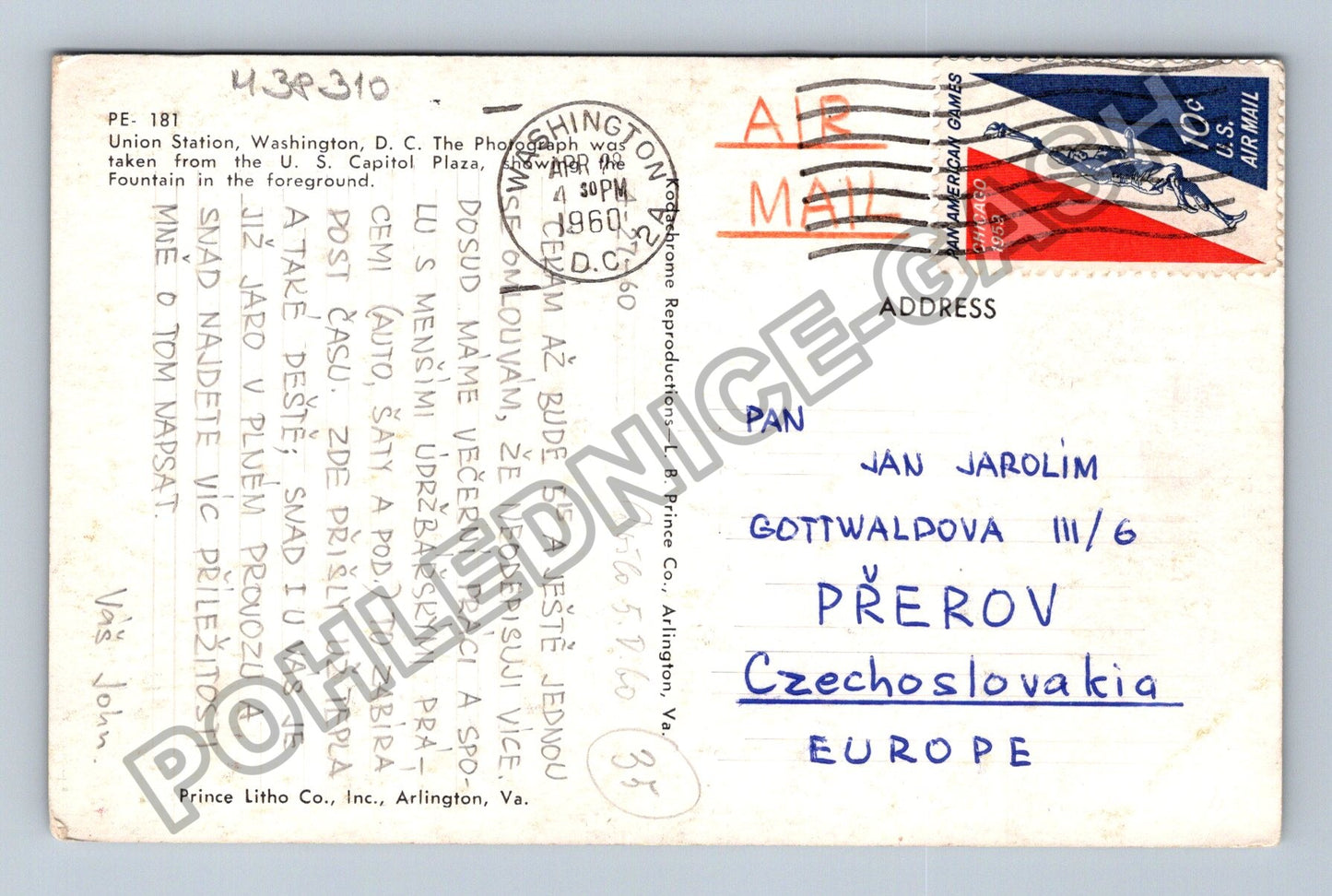 Pohlednice Washington D.C. Union Station fontána 1961 (M38310)