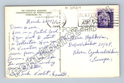 Pohlednice USA Pennsylvania Harrisburg Executive Mansion 1970 (M38319)
