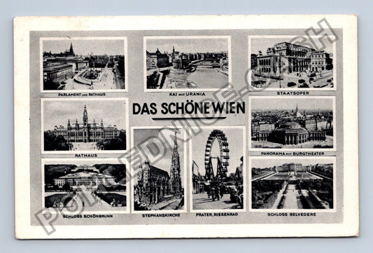 Pohlednice Rakousko Vídeň koláž motivů 1957 (M38323)