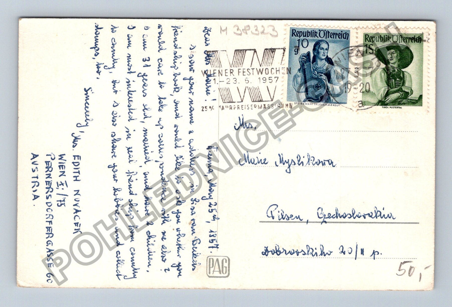 Pohlednice Rakousko Vídeň koláž motivů 1957 (M38323)