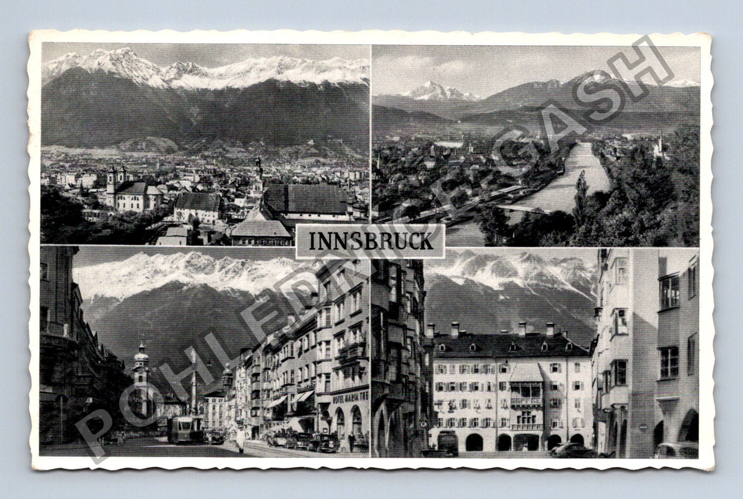 Pohlednice Rakousko Innsbruck panorama ulice hory (M38324)