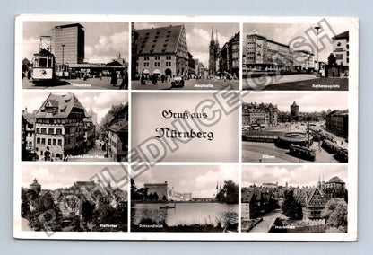 Pohlednice Německo Norimberk koláž motivů 1955 (M38327)