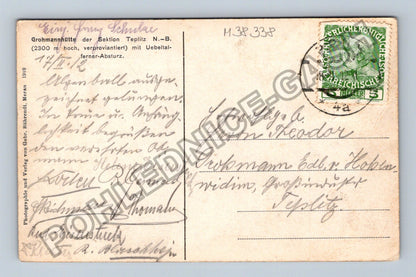 Pohlednice Rakousko Grohmannhütte Sektion Teplitz N.-B. 1910 (M38338)