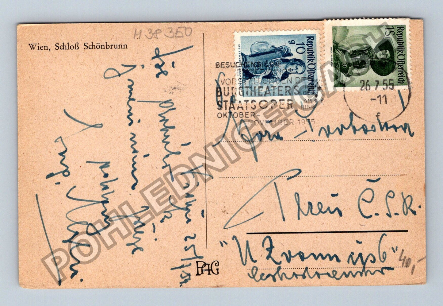 Pohlednice Wien Schloss Schönbrunn fontána Neptuna 1935 (M38350)