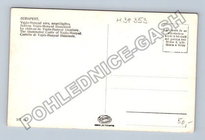 Pohlednice Maďarsko Budapešť Vajdahunyad vára osvětlený hrad (M38353)