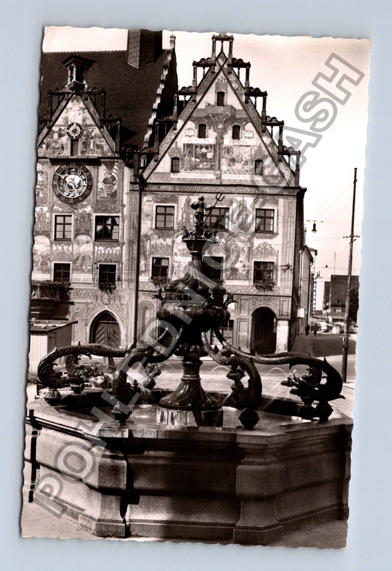 Pohlednice Německo Ulm Donau Delphinbrunnen Rathaus (M38382)