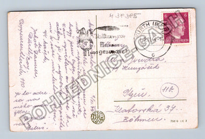 Pohlednice Německo Furth im Wald krajina s vodou 1944 (M38385)