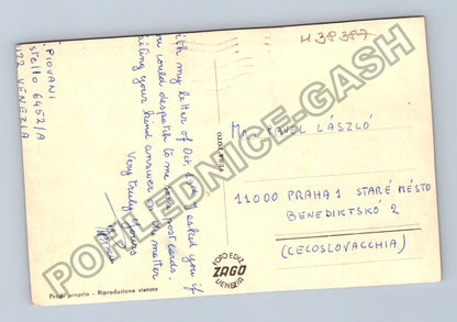 Pohlednice Itálie Benátky gondoly kostel (M38387)