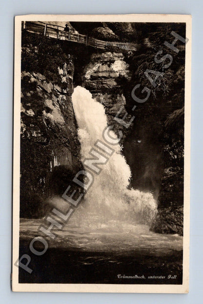 Pohlednice Švýcarsko Grimmelbach unterster Fall vodopád (M38389)
