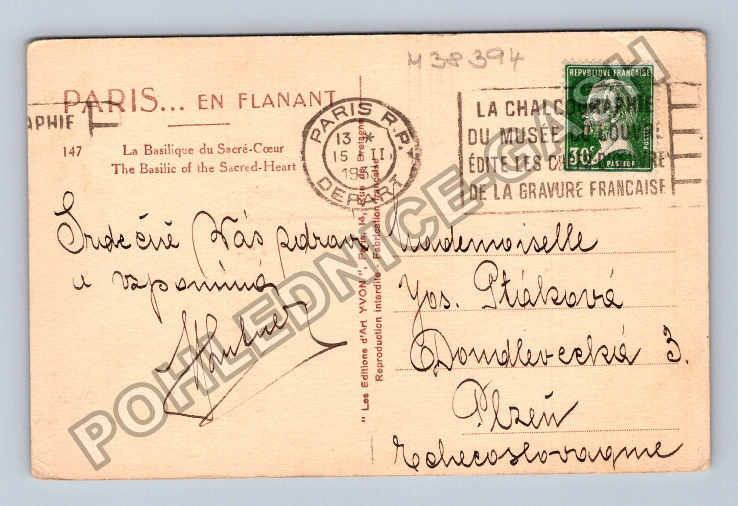 Pohlednice Francie Paříž Bazilika Sacré-Cœur 1935 (M38394)