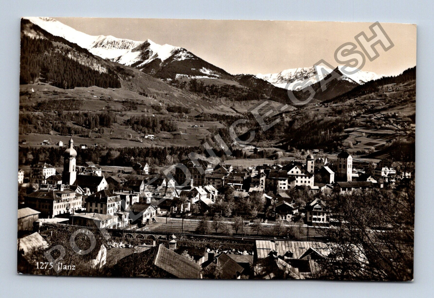Pohlednice Švýcarsko Ilanz horská krajina zasněžené vrcholky (M38409)