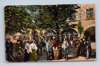 Pohlednice Německo Mnichov pivní zahrada 1905 (M38419)