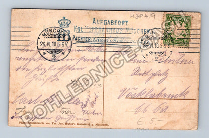 Pohlednice Německo Mnichov pivní zahrada 1905 (M38419)